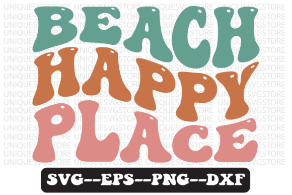 Beach Happy Place Retro Svg Design Review