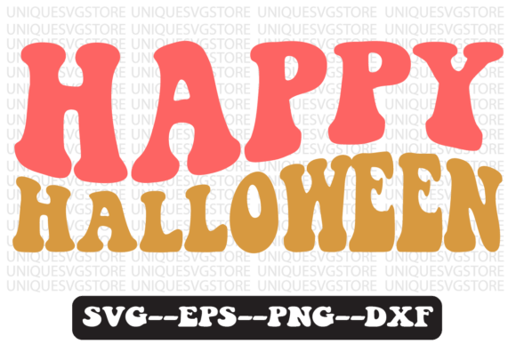 Happy Halloween Groovy Retro Svg Design Review